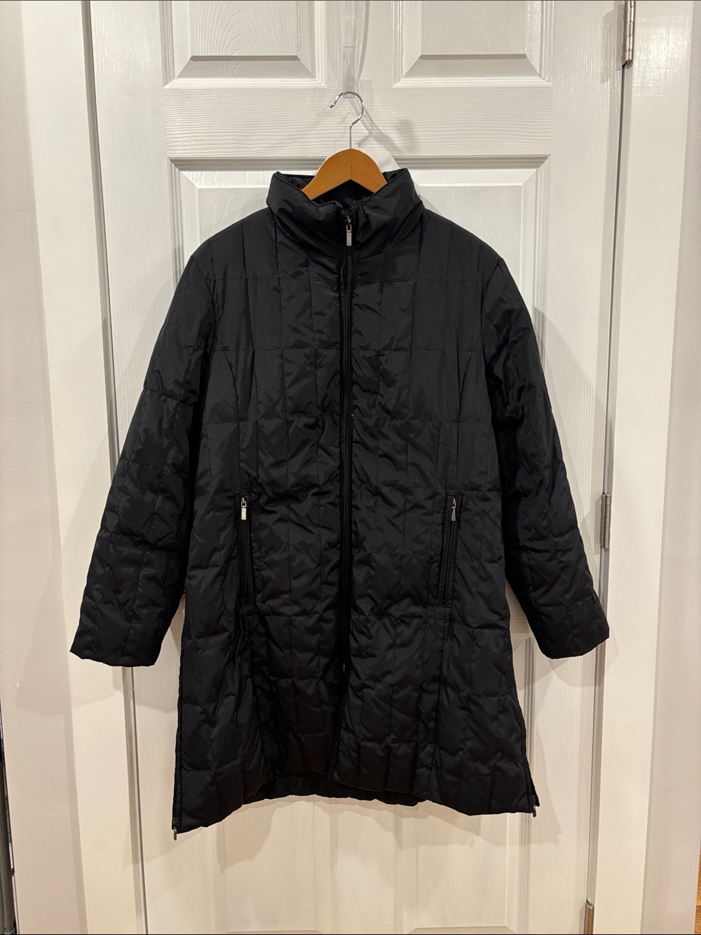 Anne Klein Black Long Puffer Coat